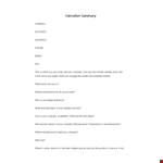 Executive Summary Template for Business Owners in Any Sector example document template