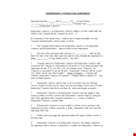 Independent Contractor Agreement | Contractor & Company Agreement example document template