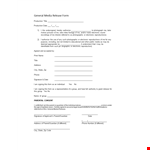 Create a Dynamic Media Release with Our General Media Release Form Template example document template