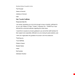 Student School Transfer Letter Template example document template
