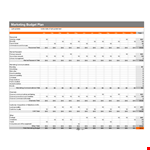 Marketing Plan Budget Template example document template