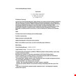 Private Banking Manager Resume example document template