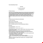 Private Banking Manager Resume example document template 
