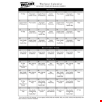 Printable Workout Calendar | Circuit, Cardio, Interval Templates example document template 