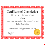 Certificate of Completion Template - Certify Successfully example document template