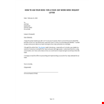 Four-Day Work Week Request Letter example document template