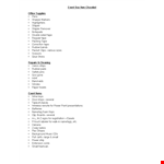 Event Box Items Checklist Template example document template
