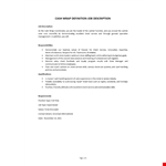 Cash Wrap Job Description example document template