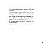 Create a Powerful Jury Duty Excuse Letter Template for Hardship & Excusal example document template 