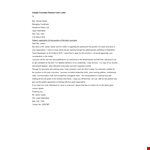 Sample Executive Resume Cover Letter example document template