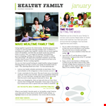 Healthy Family Nutrition Newsletter example document template