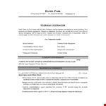 Contract Work Resume Example example document template