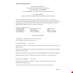 Finance Account Manager Resume example document template