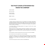 Test Pilot cover letter example document template