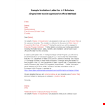 Invitation Letter for University Exchange Program - Scholarships Available example document template