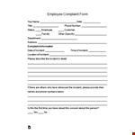 Sample Grievance Letter for Employee Complaint example document template 