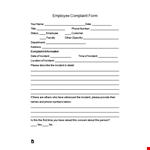 Sample Grievance Letter for Employee Complaint example document template