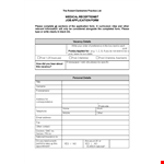 Medical Receptionist Job Application Form example document template