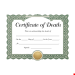 Blank Death Certificate Template - Create Custom Certificates example document template