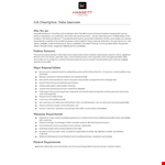 Sales Associate Job Description example document template