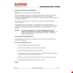 Management Porter Job Description example document template