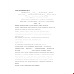 Easy Purchase Agreement Template for Business Closing - Buyer & Seller Included example document template