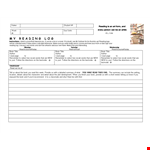 Download a Free Reading Log Template to Track Your Words and Vocab example document template