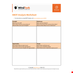 Swotanalysisworksheet example document template 