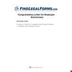 Congratulation Letter For Employee Anniversary example document template