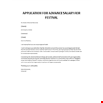 Application for advance salary for festival example document template 