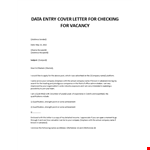 Data entry application letter example document template