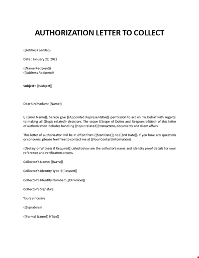 Authorization letter