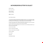 Authorization letter example document template