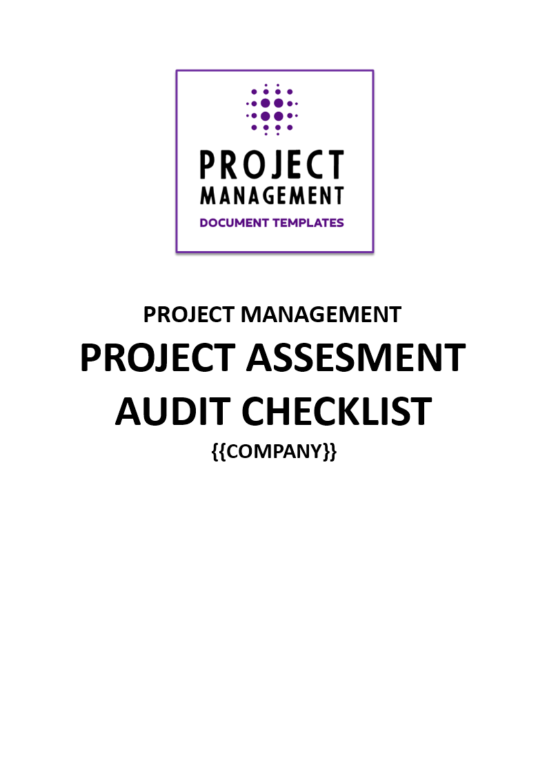 project assessment audit checklist