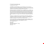 Promotion Recommendation Letter for Training in Margaret Organization example document template