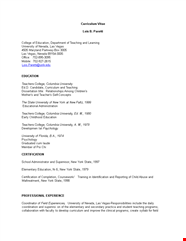 Curriculum Vitae In Pdf