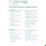 Printable Destination Wedding Checklist example document template