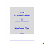 Pet Daycare Business Plan - Grow Your Company with a Professional Pet Sitting Business Plan example document template