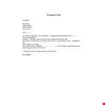 Nurse Resignation Letter With Personal Reason example document template