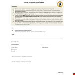 Request for Contract Termination - Professional Letter | Contract Termination Agency example document template 
