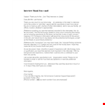 Thank You Email After Interview Template - Professional Title and Appreciation example document template