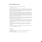 Thank You Email After Interview Template - Professional Title and Appreciation example document template 