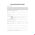 Evaluation Report Template example document template