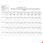 Practice Bowling Score Sheet Template example document template