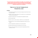 Termination of Residential Lease | Letter, Address, Orders example document template