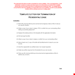 Termination of Residential Lease | Letter, Address, Orders example document template 