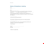 Sample Letter Employee Disciplinary Meeting example document template