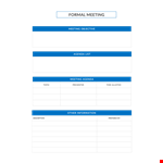 Formal Agenda Template example document template