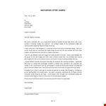 Motivation Letter example example document template