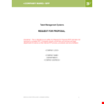 Customized RFP Solution for Talent Management Requirements - Download Template example document template